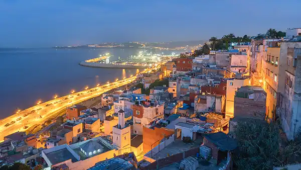 Tangier coastal city view in northern Morocco